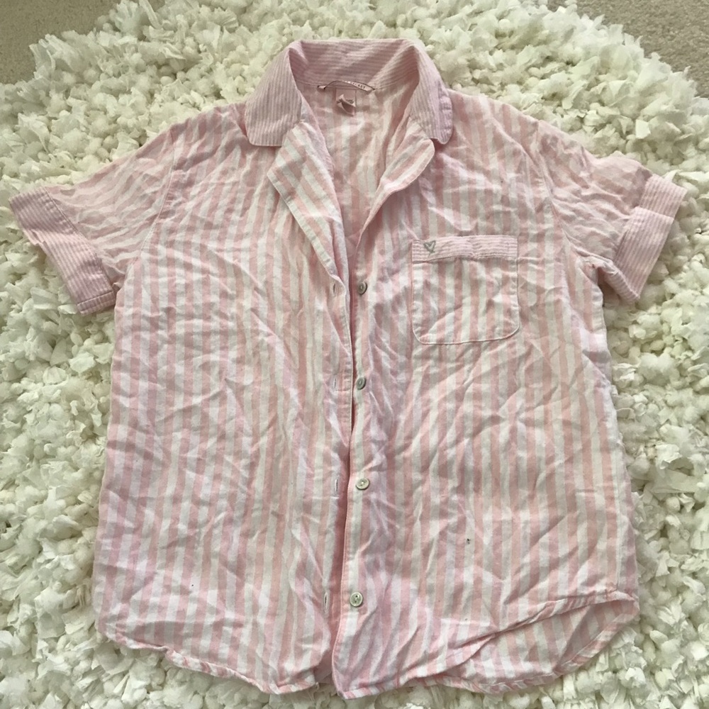 Pink and white striped Victoria secret Pjs